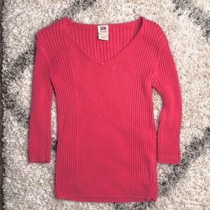 Faded Glory Ladies V-neck Sweater, Size: M (8-10), 3/4 sleeve